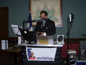 Pratt prepares for the show from Luby's of Wichita Falls. 4/24/2014